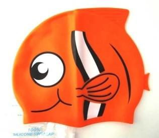 Detská silikónová plavecká čiapka Rybička Oranžová