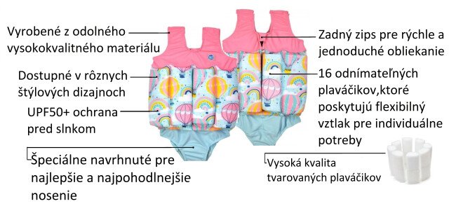 Plaváčik Balóniky-ružový (zipsový)